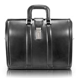 McKlein 83345 USA Morgan 17" Leather Litigator Laptop Briefcase Black