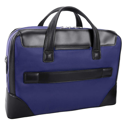 McKlein 18567 USA Harpswell 17" Nylon Dual Compartment Laptop Briefcase Navy