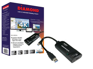 Diamond Multimedia UGA USB 3.0/2.0 to Ultra HD 4K 3840 x 2160 HDMI Video Graphics Adapter (BVU5500H)