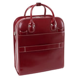 McKlein 96496 USA la Grange 15" Leather Vertical Patented Detachable -Wheeled Ladies' Laptop Briefcase Red