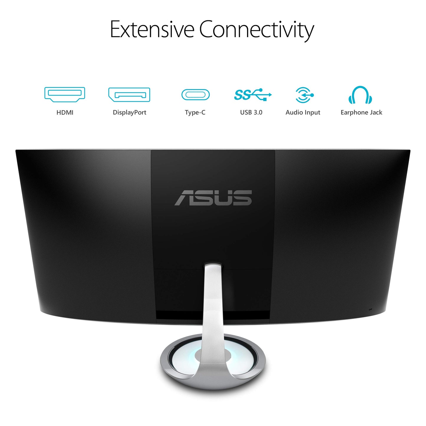 ASUS MX38VC 37.5" Monitor IPS Eye Care with Qi Charging, Space Gray/Black