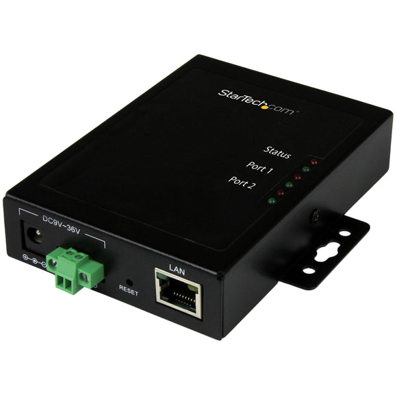 STARTECH 2 Port Serial-to-IP Ethernet Device Server, RS232, Metal and Mountable, Serial Device Server, RS232 Serial-Over-IP