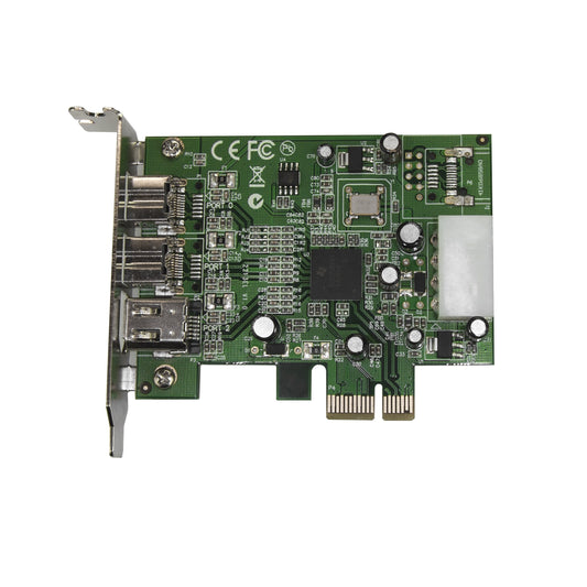 StarTech.com 3 Port 2b 1a Low Profile 1394 PCI Express FireWire Card Adapter - PCI Express 1394a - PCIe FireWire 400 Card (PEX1394B3LP)