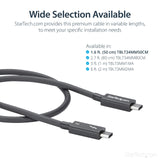 StarTech TBLT34MM50CM.com Thunderbolt 3 Cable - 40Gbps - Daisy Chainable - Passive - USB C Cable - USB-C Thunderbolt to Thunderbolt Cable