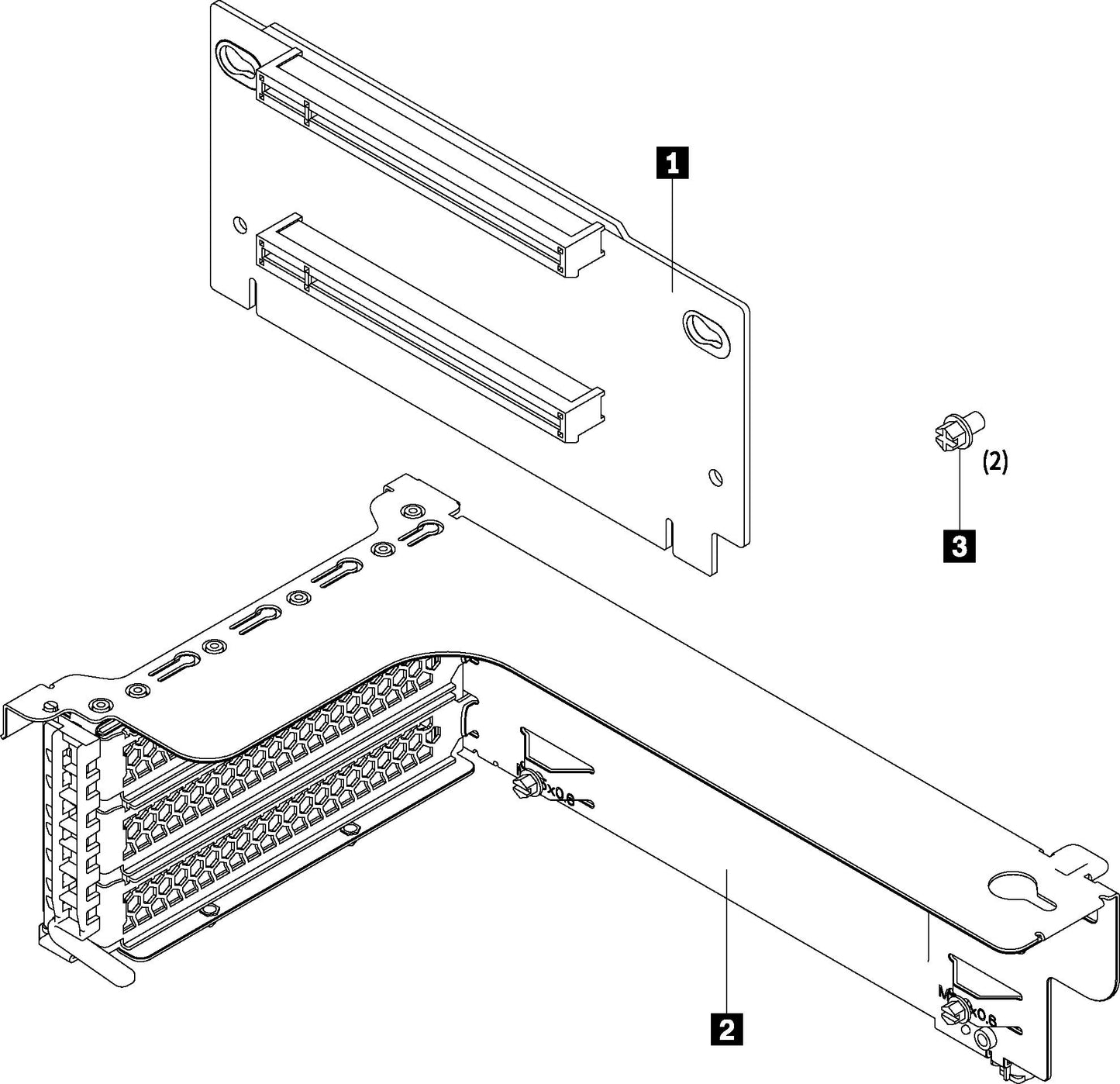 Lenovo Dcg 7xh7a02678 X16 X8 Pcie Fh Riser 1 Kit