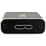 STARTECH USB 3.1 Gen 2 mSATA Drive Enclosure, Half-Size, Aluminum (SMS1BMU313), Black & Silver