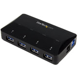 StarTech.com 4-Port USB 3.0 Hub plus Dedicated Charging Port - 1 x 2.4A Port - Desktop USB Hub and Fast-Charging Station (ST53004U1C)