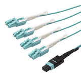 StarTech.com MPO8LCPL3M MTP to LC Breakout Cable, 10'/3m, OM3 Multimode, 40Gb, Pull Tab, Plenum, MPO/MTP Connector, Fiber Optic Cable