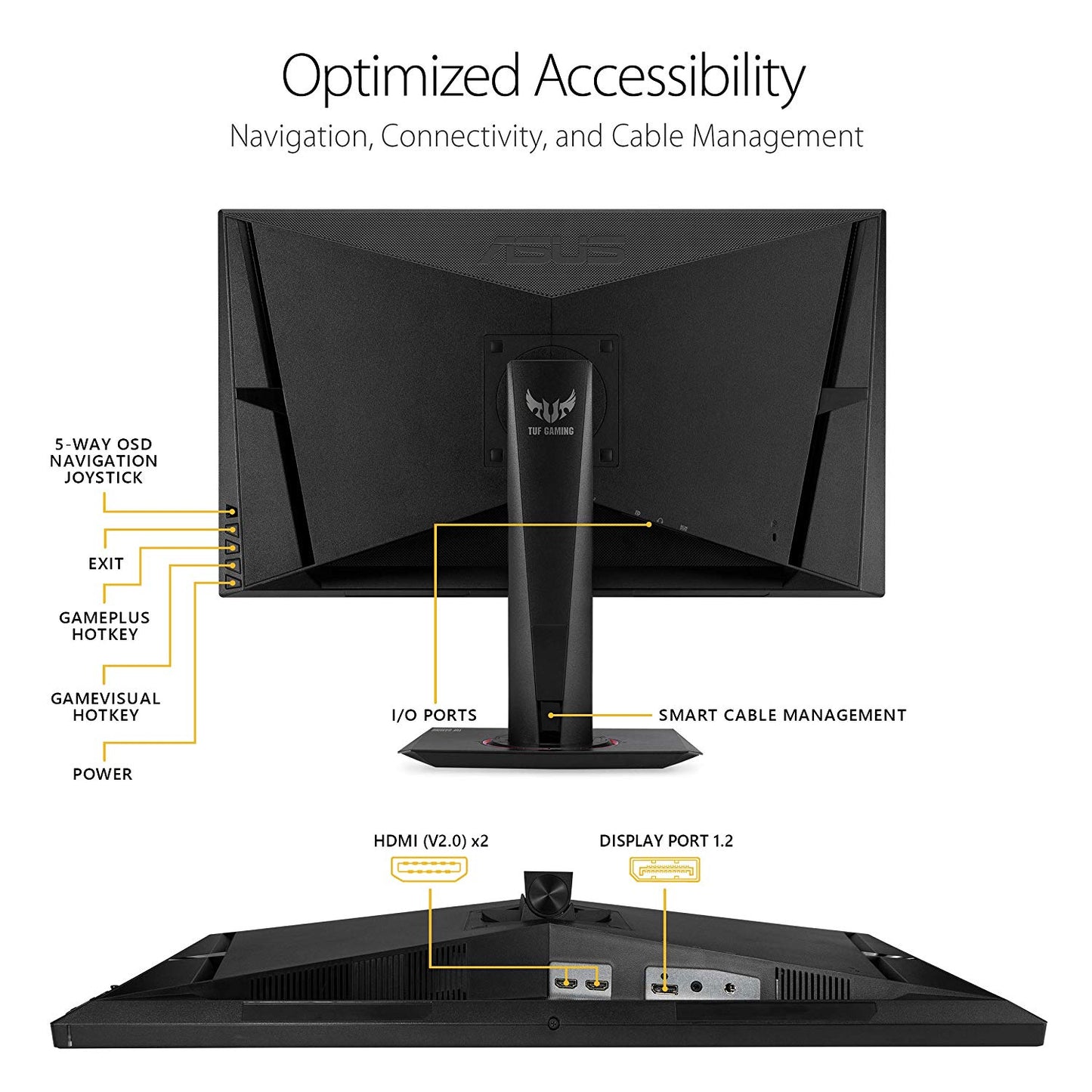 Asus TUF Gaming VG27BQ 27” Monitor 155Hz 1440P 0.4ms Elmb Sync Eye Care DisplayPort HDMI