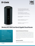Open Box D-Link Wireless AC Smartbeam 1200 Mbps Home Cloud App Enabled Dual Band Gigabit Router (DIR-860L)