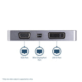 StarTech.com USB C Multiport Video Adapter - Space Gray - USB C to VGA/DVI/HDMI/mDP - 4K USB C Adapter - USB C to HDMI Adapter (CDPVDHDMDP2G)