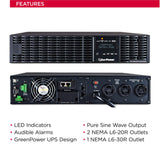 CyberPower OL3000RTXL2UHVN Smart App Online Double-Conversion UPS, 3000VA/2700W, 208/240V, 2U Rack/Tower Plus Pre-Installed RM Card