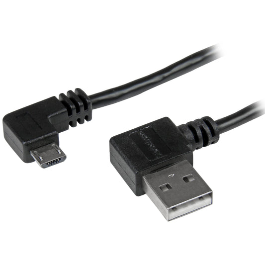 StarTech USB2AUB2RA1M USB2AUB2RA1M 1m 3-Feet Micro-USB Cable with Right-Angled Connectors-M/M-USB A to Micro B Cable