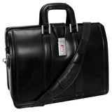 McKlein 83345 USA Morgan 17" Leather Litigator Laptop Briefcase Black