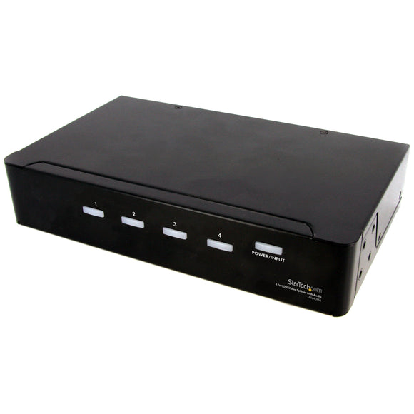 StarTech.com 4 Port DVI Video Splitter with Audio - Video/audio splitter - 4 x DVI + 4 x audio - desktop - ST124DVIA