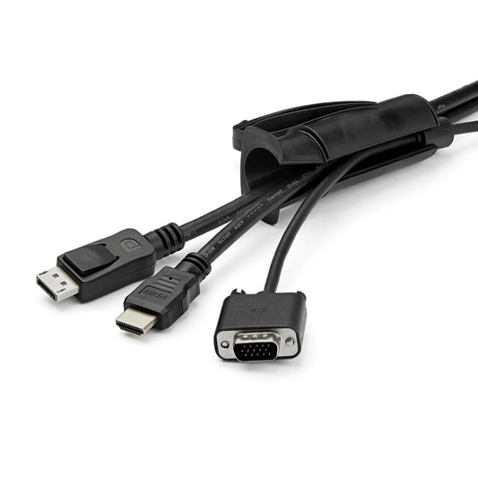 1.5m (4.9ft) Cable Management Sleeve - Spiral - 1" (25mm) Diameter - W/Cable Loading Tool - Black (CMSCOILED)
