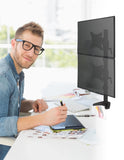 HYDRA Ergonomic Dual Monitor Mount (15-27 inch displays) (2 Monitor Vertical White)