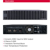 CyberPower OL10KSTF Smart App Online Step-Down Isolation Transformer, 10000 VA/10000 W, 6 Outlets, 2U Rack/Tower