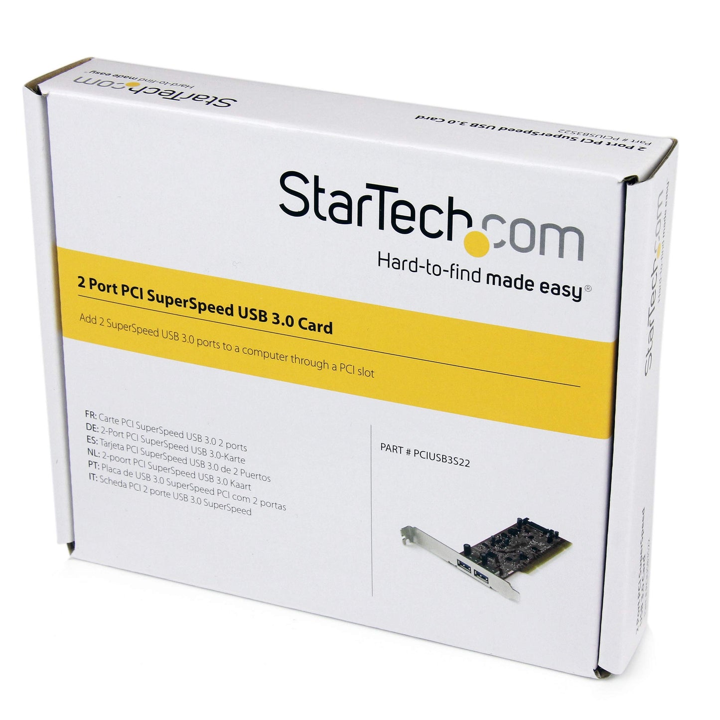 StarTech.com 2 Port PCI SuperSpeed USB 3.0 Adapter Card with SATA Power - Dual Port PCI USB 3 Controller Card (PCIUSB3S22)