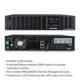 CyberPower OL1000RTXL2UN Smart App Online UPS System, 1000VA/900W, 8 Outlets, 2U Rack/Tower + Pre-Installed SNMP Card