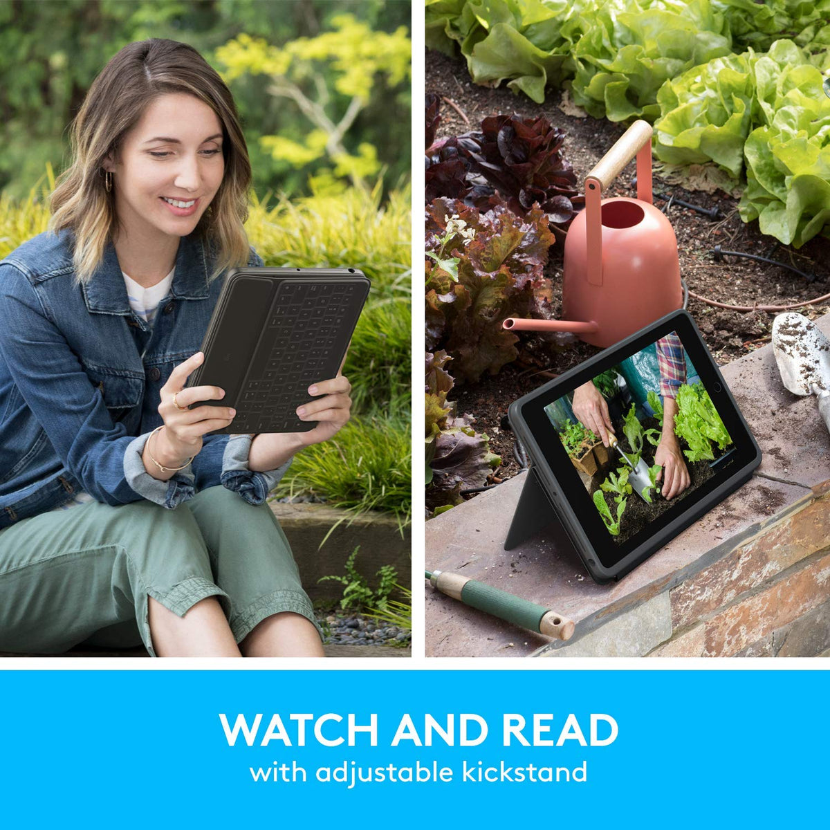 Logitech Rugged Folio Compatible with Seventh-Generation iPad, Graphite