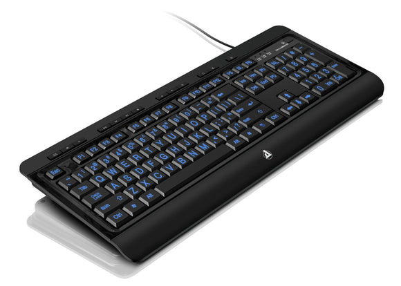 The AZIO by Aluratek Large Print Tri-Color Illuminated USB Keyboard Model (AKBLED01F)