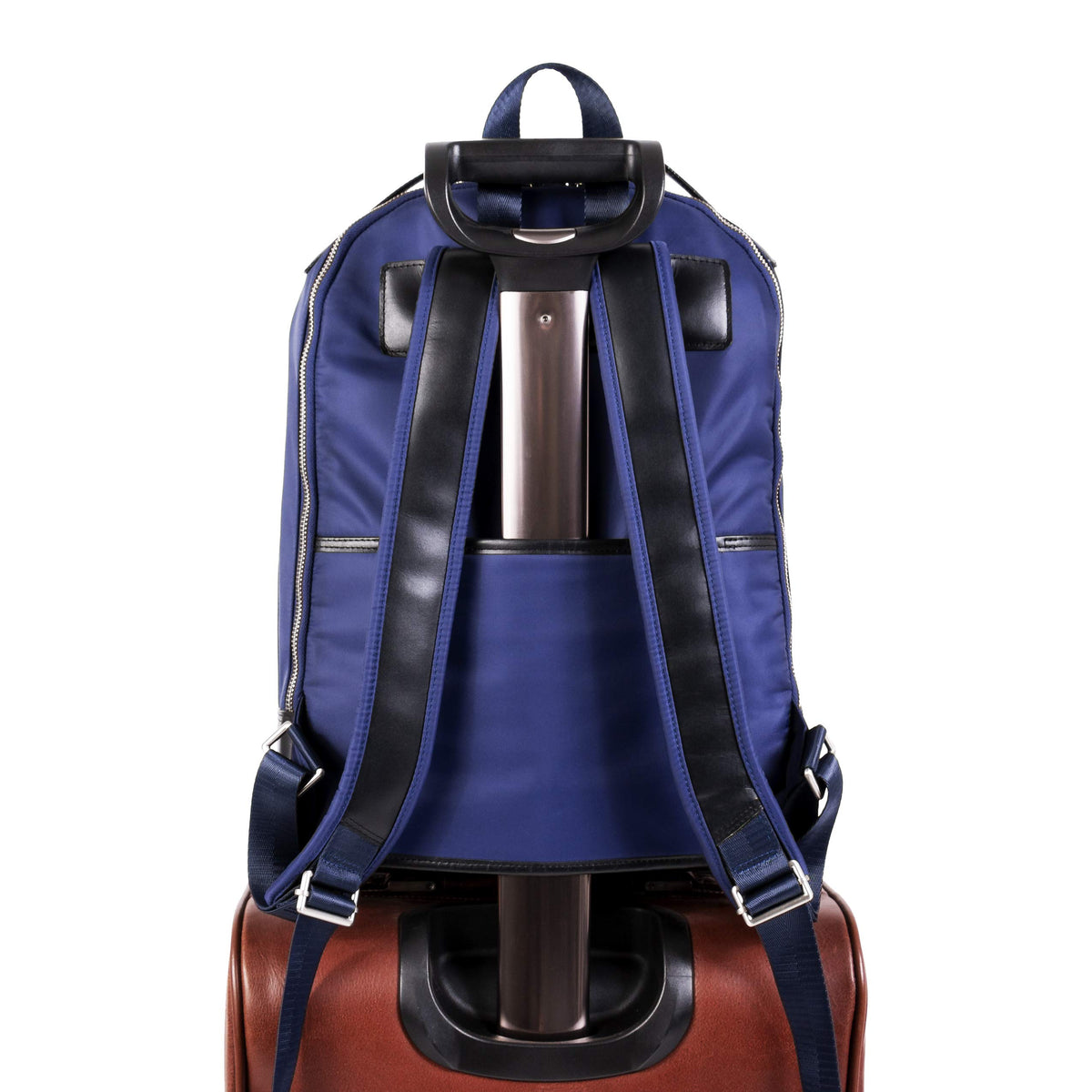 McKlein 18557 USA Parker 15" Nylon Dual Compartment Laptop Backpack Navy