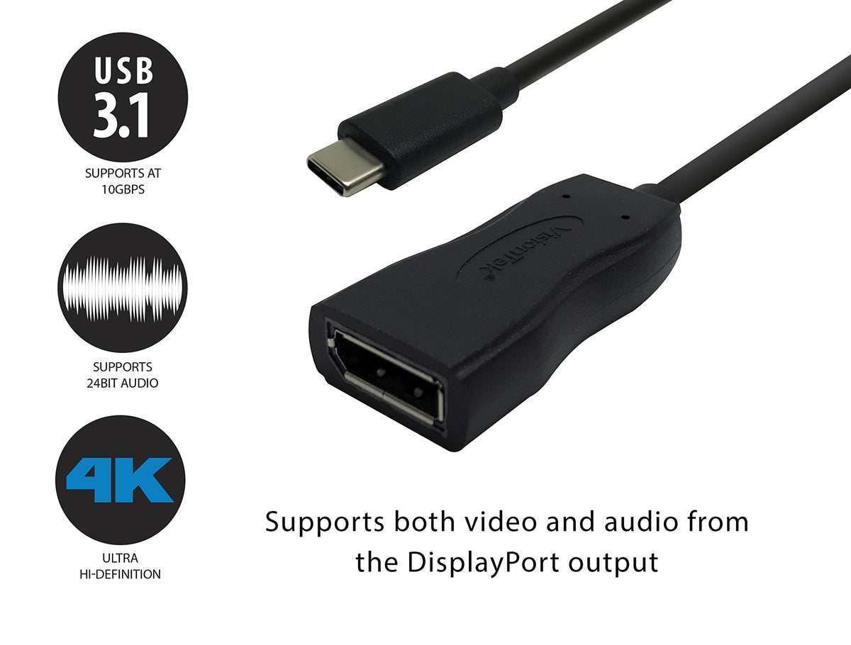 VisionTek USB 3.1 Type C to DisplayPort Adapter (M/F) - 900817