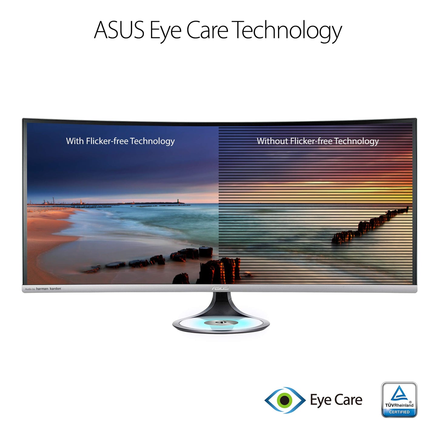 ASUS MX38VC 37.5" Monitor IPS Eye Care with Qi Charging, Space Gray/Black