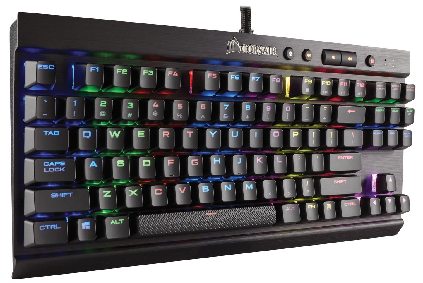 CORSAIR K65 RAPIDFIRE - RGB Backlit Mechanical Gaming Keyboard - USB Passthrough & Media Controls - Fastest & Linear - Cherry MX Speed
