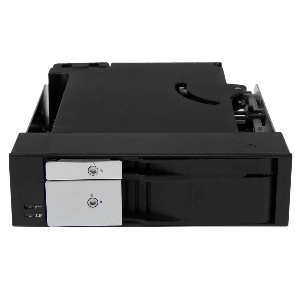 StarTech.com Dual Bay 5.25" Trayless Hot Swap Mobile Rack Backplane for 2.5" and 3.5" SATA/SAS HDD or SSD with Fan (HSB2535SATBK)