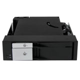 StarTech.com Dual Bay 5.25" Trayless Hot Swap Mobile Rack Backplane for 2.5" and 3.5" SATA/SAS HDD or SSD with Fan (HSB2535SATBK)