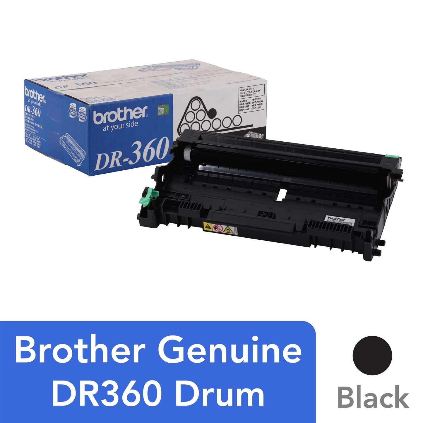 Brother Genuine Drum Unit, DR360, Seamless Integration, Yields Up to 12,000 Pages, Black