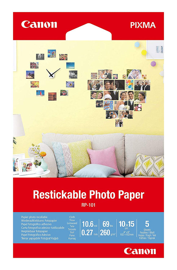 RP-101 4 x 6 Restickable Photo Paper (5 sheets/pkg)