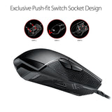 ASUS ROG Pugio Gaming Mouse Aura RGB USB Wired Optical Ergonomic Ambidextrous Gaming Mouse