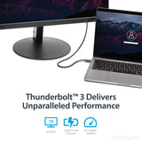StarTech TBLT34MM50CM.com Thunderbolt 3 Cable - 40Gbps - Daisy Chainable - Passive - USB C Cable - USB-C Thunderbolt to Thunderbolt Cable