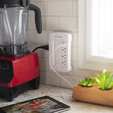 CyberPower CSP600WSURC5 Professional Surge Protector, 900J/125V, 6 Swivel Outlets, 1 USB-C Charge Port, 1 USB-A Charge Port, White Wall Tap