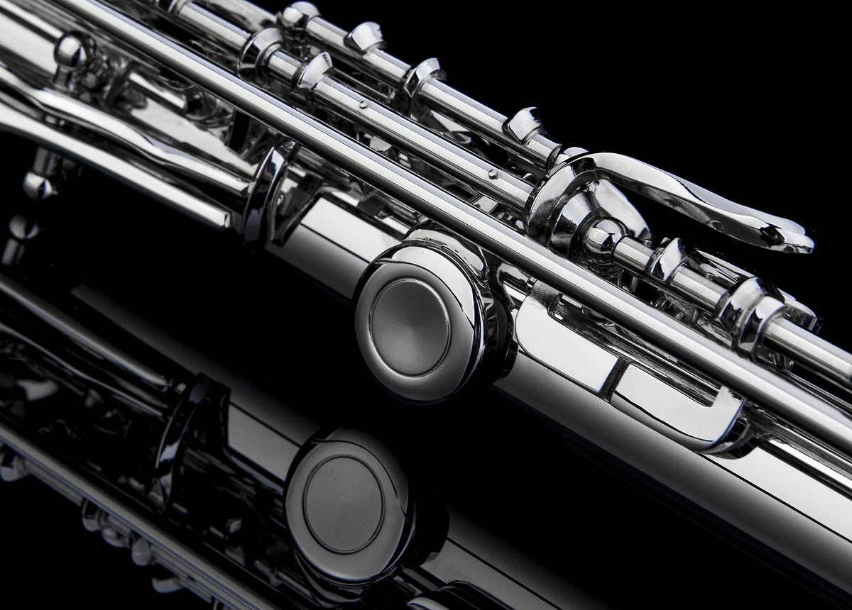 Engraved Glory Closed Hole C Flute for Band, Orchestra, With Case, Tuning Rod and Cloth,Joint Grease and Gloves, Engraved Silver Nickel Color flute