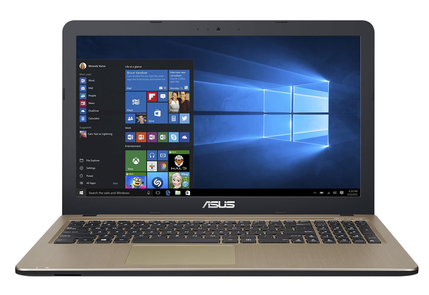 Asus R540MA-RS02 ASUS 15.6" HD Display, Intel Celeron N4000 Processor (up to 2.6 GHz), 4GB LPDDR4, 500GB HDD Windows 10
