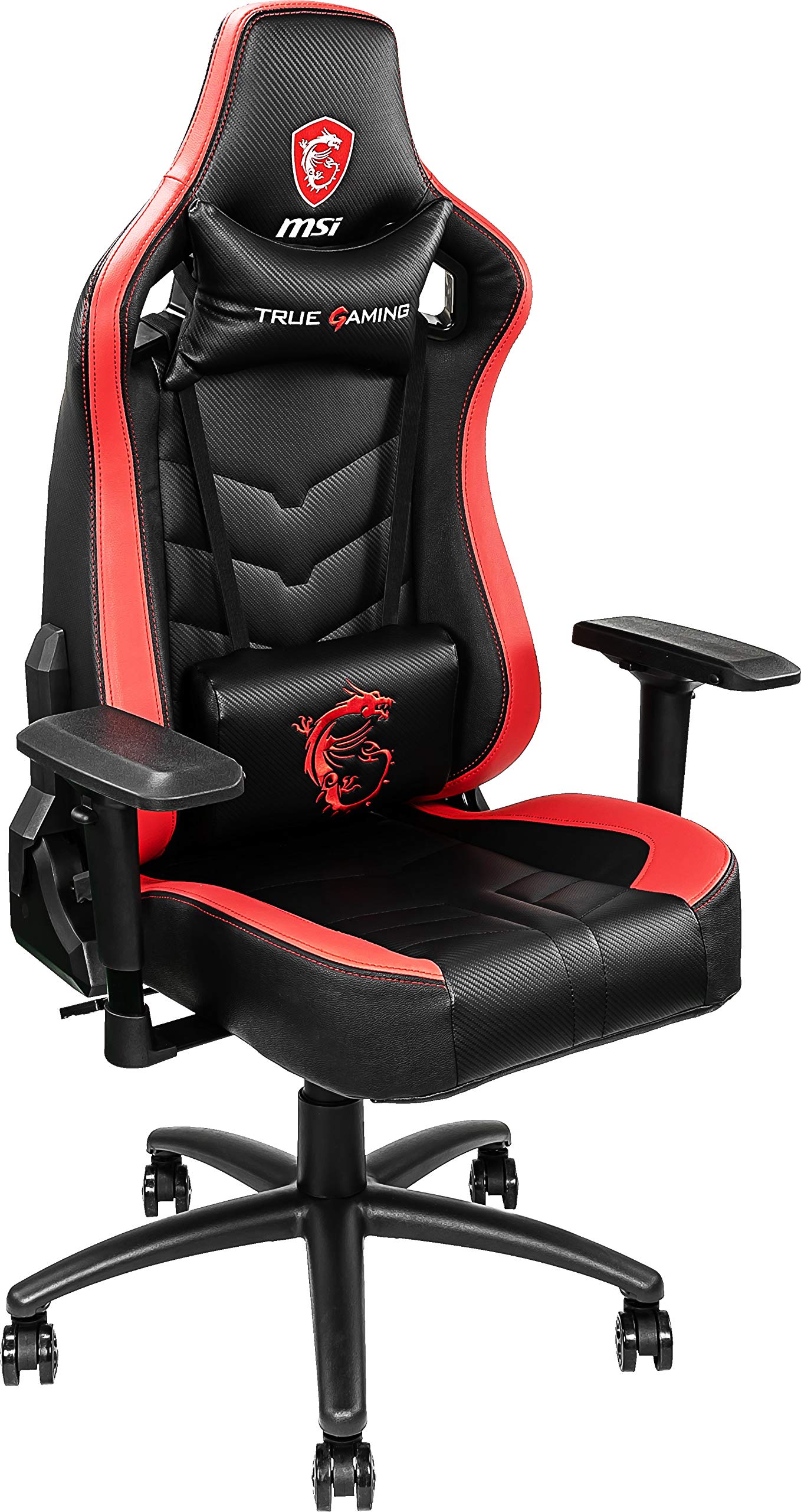 MSI MAG CH110 Gaming Chair Ergonomic Office Chair with Steel Frame Support, Breathable Molded Foam, 180-Degree Reclinable, 4D Multi-Adjustable Armrests, Headrest Pillow and Lumbar Cushion Included