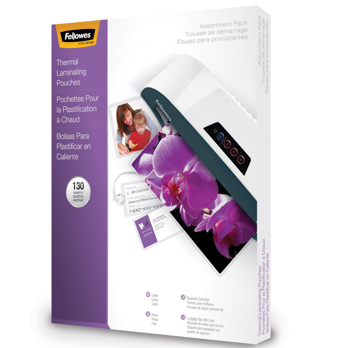 Laminating Pouches Asst 3mil:130pk