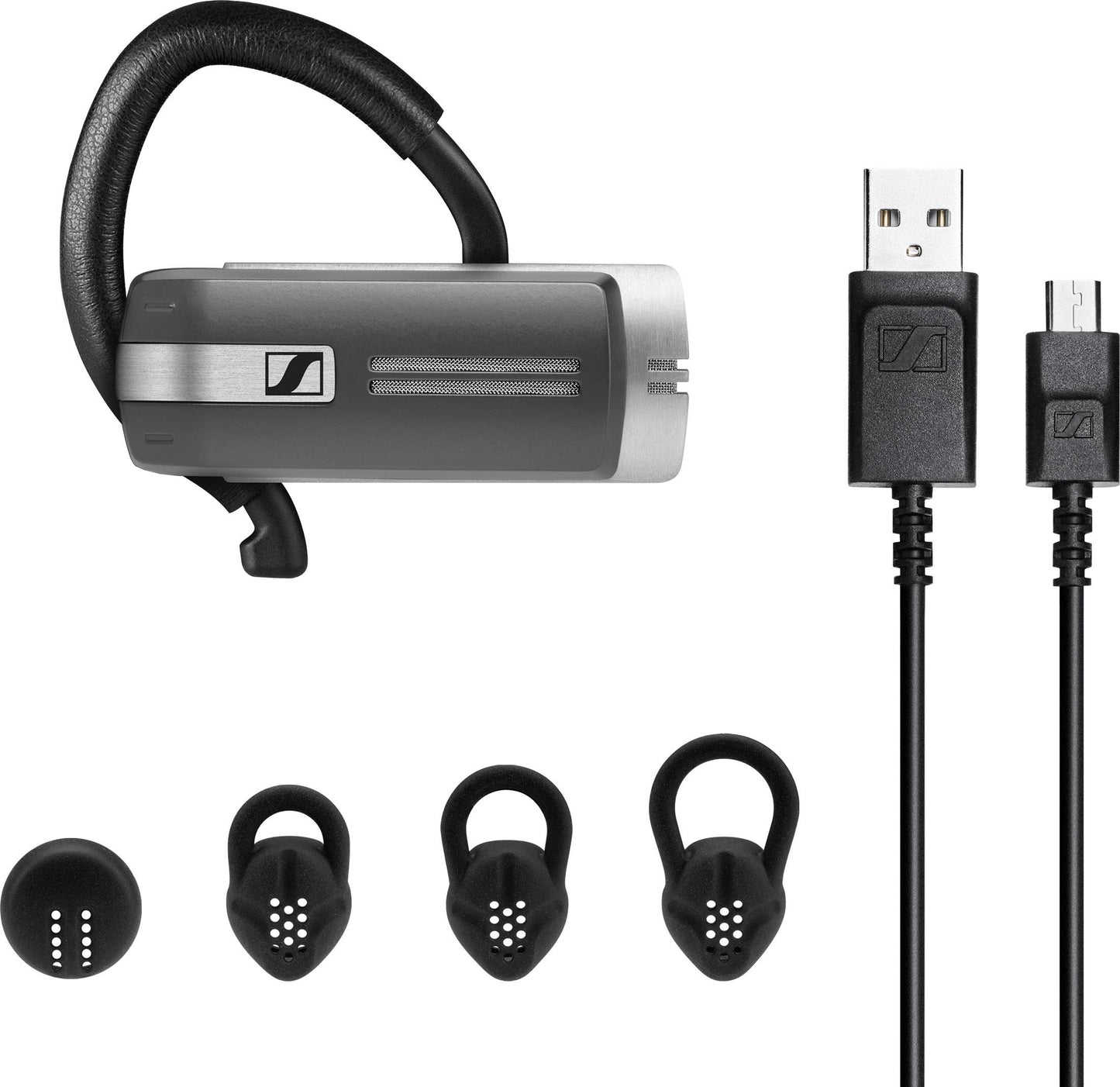 Sennheiser Presence Grey Business (508341) - Dual Connectivity, Single-Sided Bluetooth Wireless Headset for Mobile Device & Softphone/PC Connection (Black)