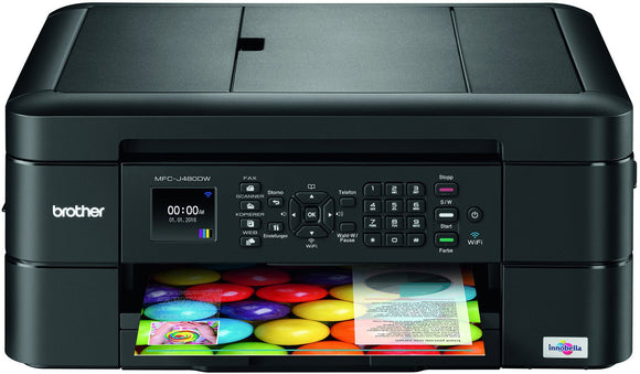 Used Brother MFC-J480DW - Wireless Inkjet Color All-in-One Printer w Auto Document Feeder, Amazon Dash Replenishment Enabled