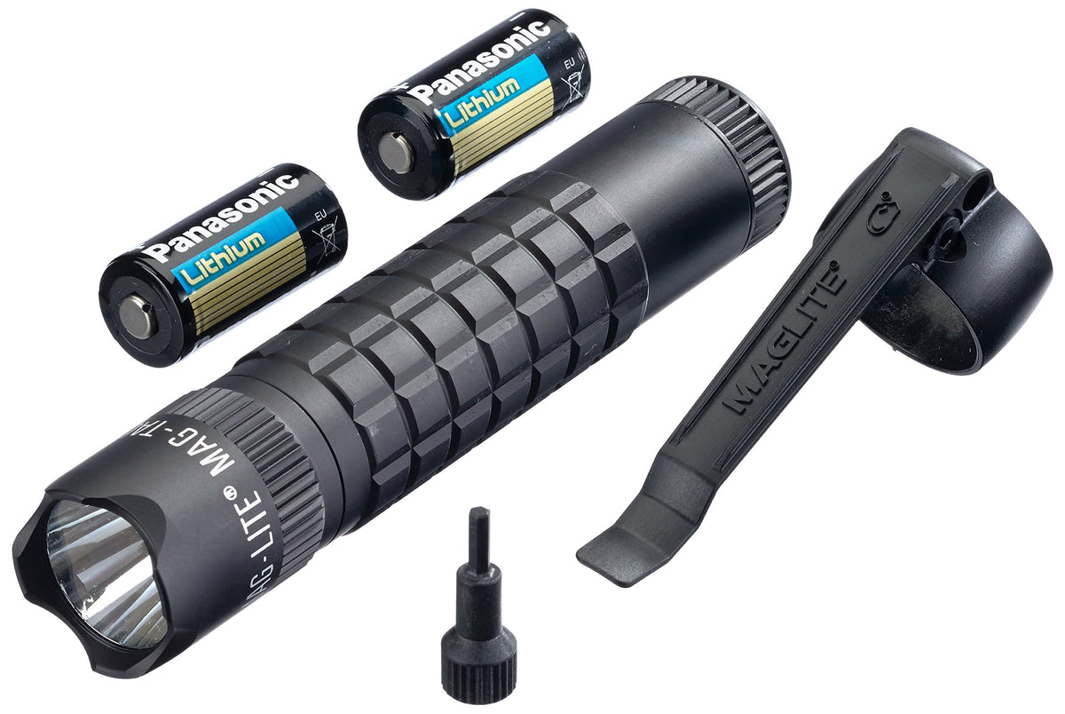 Maglite Mag-Tac LED 2-Cell CR123 Flashlight - Crowned-Bezel, Matte Black