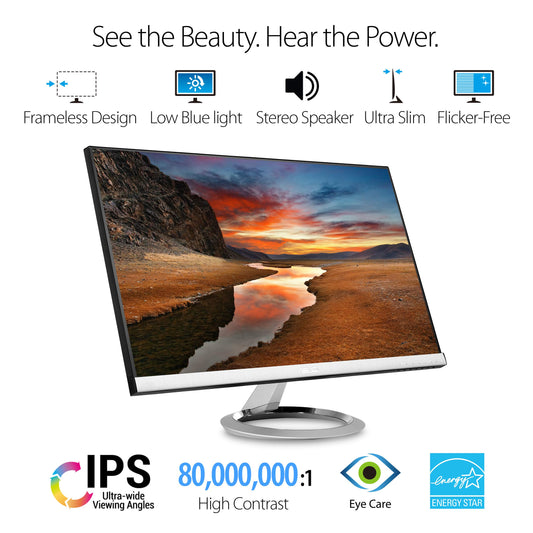 Asus Designo MX259HS 25" Monitor 1080P IPS Eye Care HDMI VGA Speaker