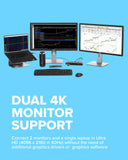 VisionTek VT5000 Dual 4K Thunderbolt 3 Monitor Laptop Docking Station, 87W Power Delivery, Plug and Play, HDMI, DisplayPort, USB 3.0 Ports, RJ45 Gigabit Ethernet, VGA (901227)