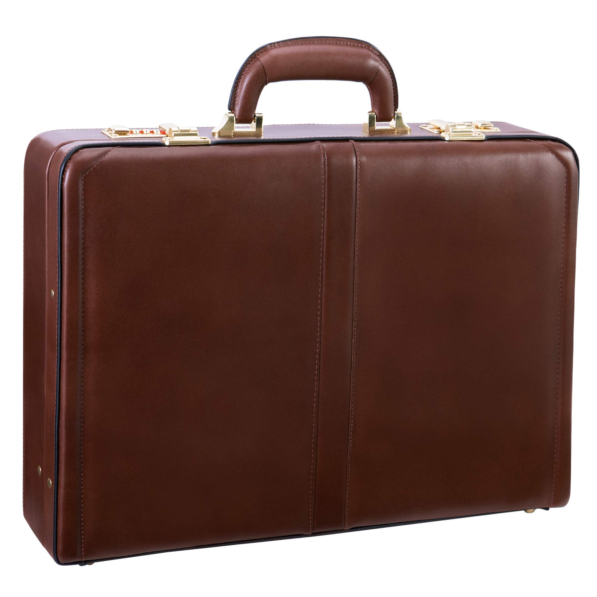 McKlein 80444 USA Reagan Leather 3.5" Attaché Briefcase Brown