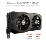 ASUS GeForce RTX 2060 Advanced Overclocked 6G GDDR6 Dual-Fan EVO Edition VR Ready HDMI DisplayPort DVI Graphics Card (DUAL-RTX2060-A6G-EVO)
