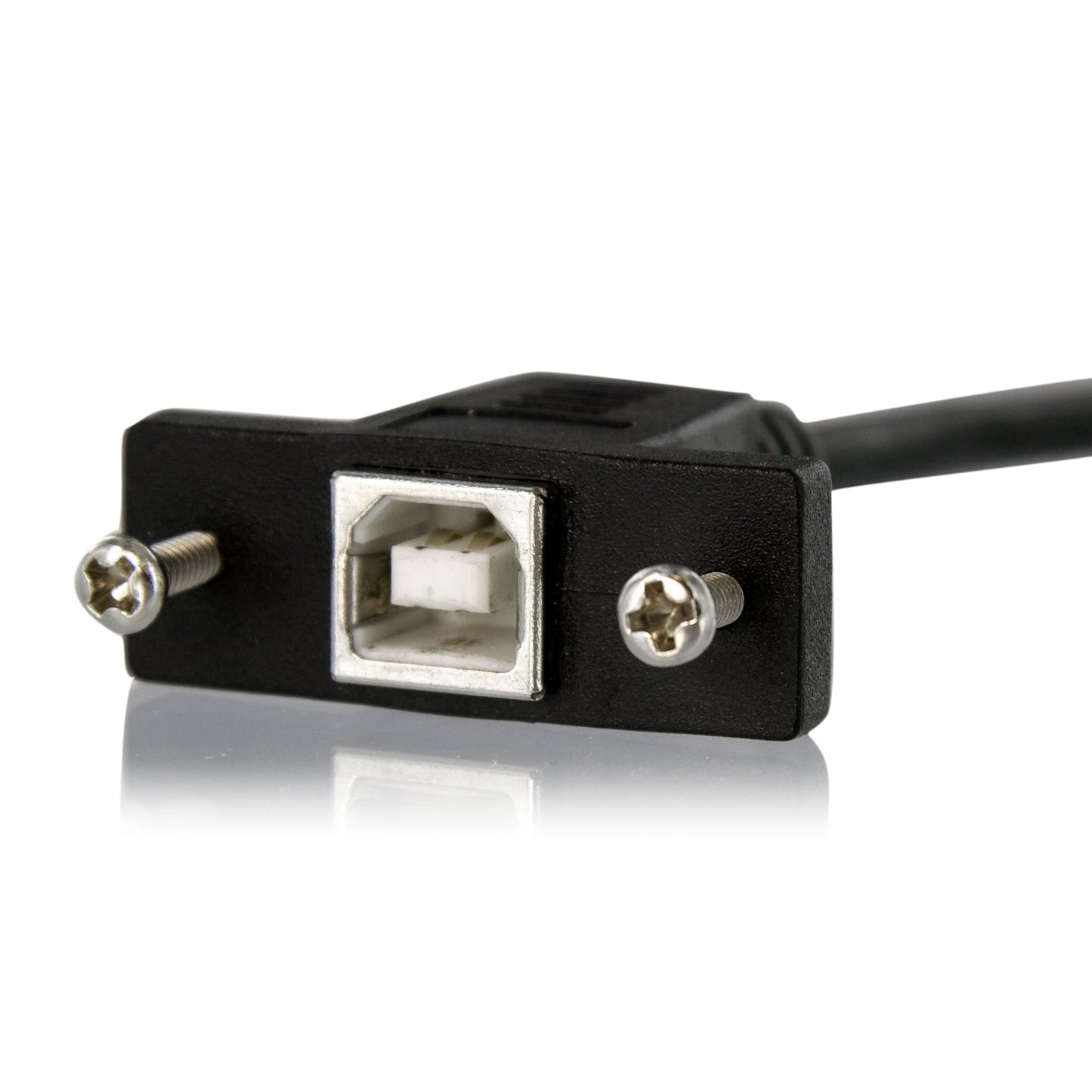 StarTech.com 1 ft Panel Mount USB Cable B to B - F/M - USB cable - USB Type B (F) to USB Type B (M) - USB 2.0 - 1 ft - molded, thumbscrews - black - USBPNLBFBM1