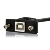 StarTech.com 1 ft Panel Mount USB Cable B to B - F/M - USB cable - USB Type B (F) to USB Type B (M) - USB 2.0 - 1 ft - molded, thumbscrews - black - USBPNLBFBM1